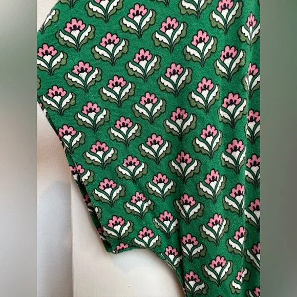 Boden Women's Chic Preppy Green Jersey Midi Stretch Dress Highland Geo Size 14 - Picture 4 of 14